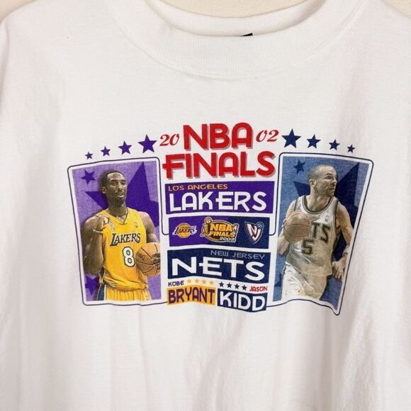 NBA Lakers Kobe Bryant 2002 White Tee Shirt - Picture 2 of 6